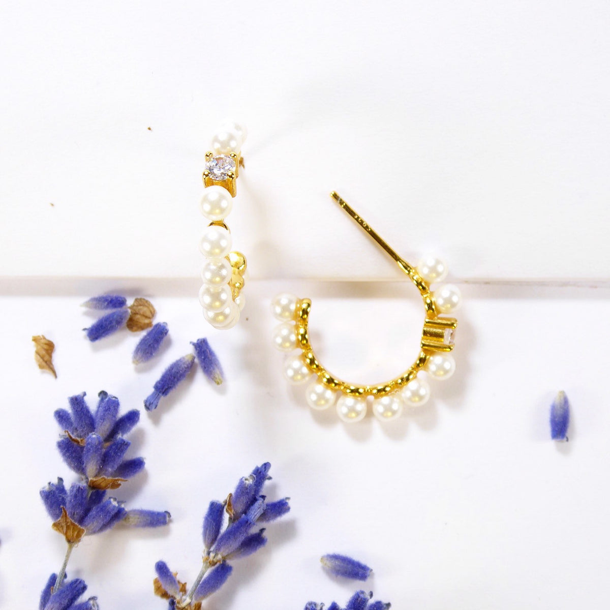 Half Hoop Faux Pearl Earrings
