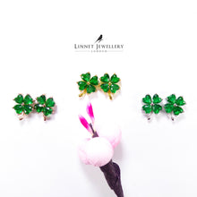 Green Celtic Clover Stud Earrings