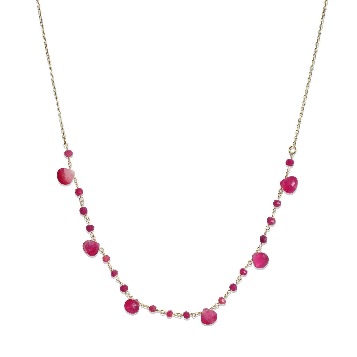 Heated Ruby Beaded Handmade Necklaces