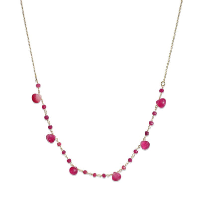 Heated Ruby Beaded Handmade Necklaces