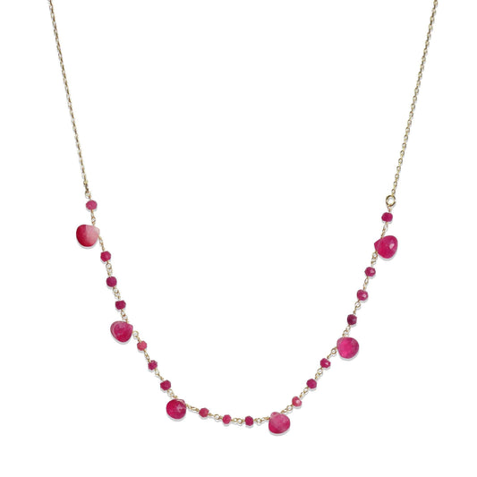 Heated Ruby Beaded Handmade Necklaces
