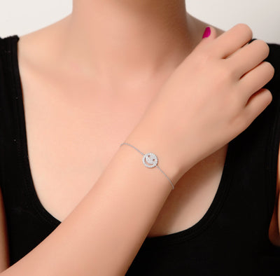 Smiley Face Bracelet Cz