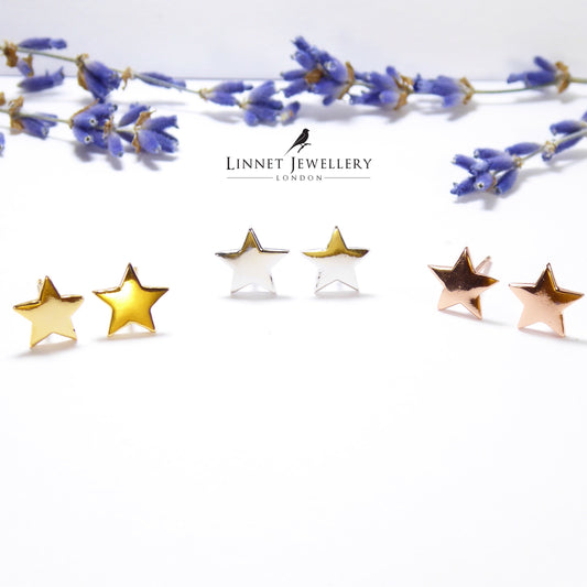 Plain Star Stud Earrings