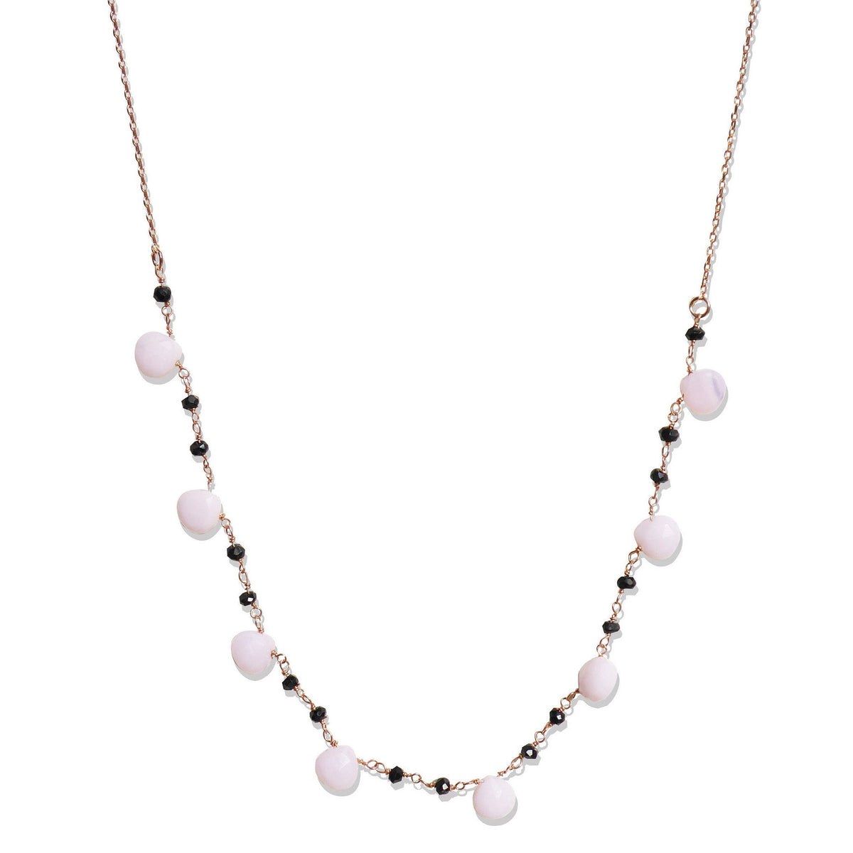 Rose Quartz& Onyx Beaded Handmade Necklaces
