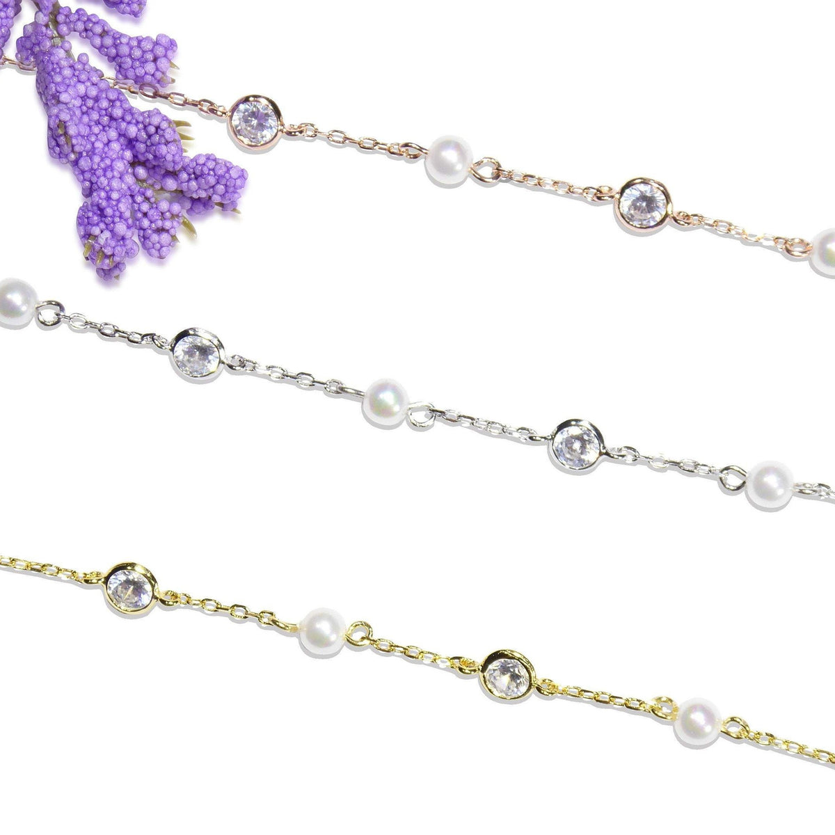 Faux Pearl & CZ Bracelet