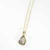 British Vintage Diamond Drop Necklace , 9k Solid Gold ( With 18" Gold Chain )