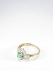 British Vintage Natural Diamond & Emerald Ring , 9ct Solid Yellow Gold ( UK O / US 7 )