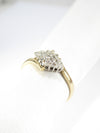 British Vintage Natural Diamond 9k Solid Gold Half Cluster Ring ( UK O - US 7 )