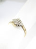 British Vintage Natural Diamond 9k Solid Gold Half Cluster Ring ( UK O - US 7 )