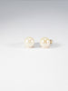 British Vintage Fresh Water Pearl Stud Earrings 9k Yellow Gold