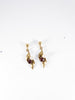 British Vintage 9K Solid Gold Garnet & Pearl Dropper Earrings