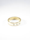 Vintage British Natural Diamond Two Colour 9k Solid Gold Triology Ring ( UK N - US 6.5 )