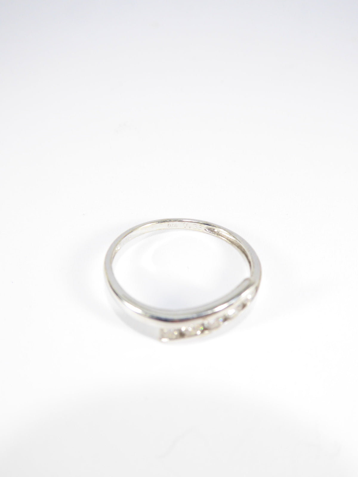 Vintage 0.33ct Diamond Five Stones Engagement Ring, 9k White Gold ( UK P , US 7.5 )