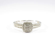 British Vintage 0.20ct Diamond Engagement Ring, 9k White Gold ( UK P , US 7.5 )