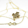 British Vintage Solid Natural Blue Topaz Cross Necklace , 9K Yellow Gold ( With 18" Gold Chain )