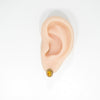 British Vintage Amber Stud Earrings 9k Yellow Gold