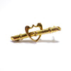 Italian Vintage 9ct Solid Yellow Gold Heart Brooch / Pin