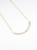 Bar 14K Solid Yellow Gold & Simulated Diamonds Necklace New ( Chain 18" / 45cm )