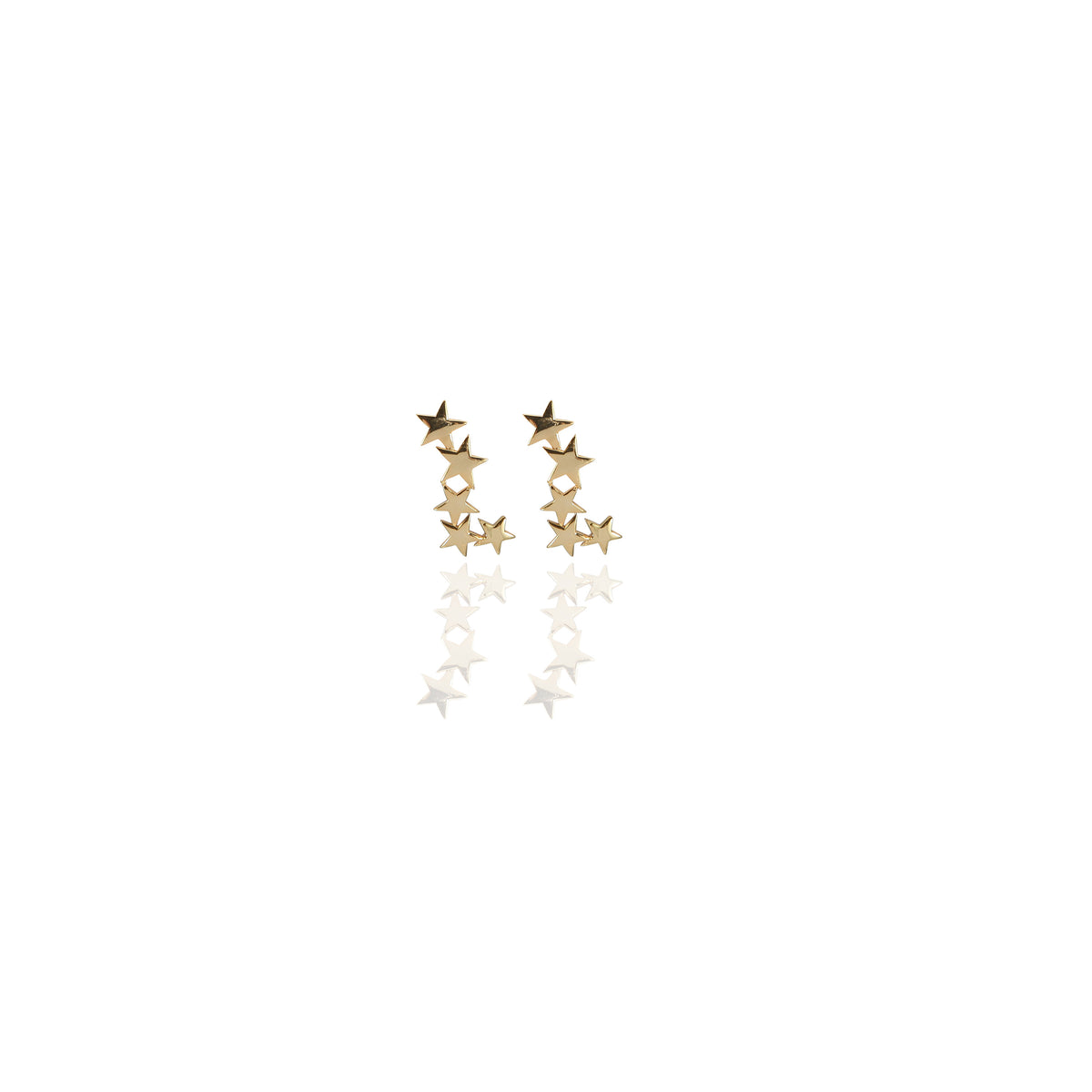 Plain Five Stars Stud Earrings