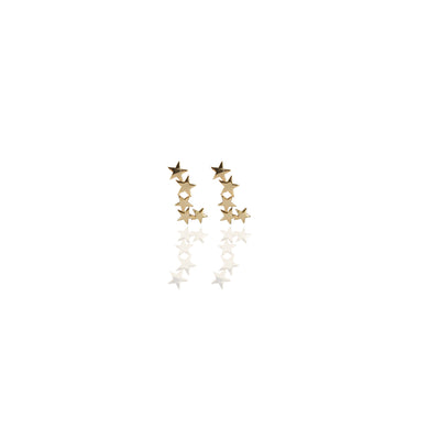 Plain Five Stars Stud Earrings