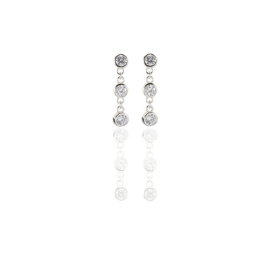 Three Stones Dangle Earrings