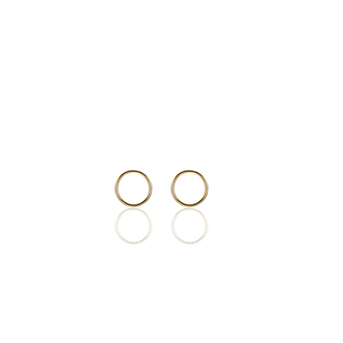 Plain O Circle Stud Earrings