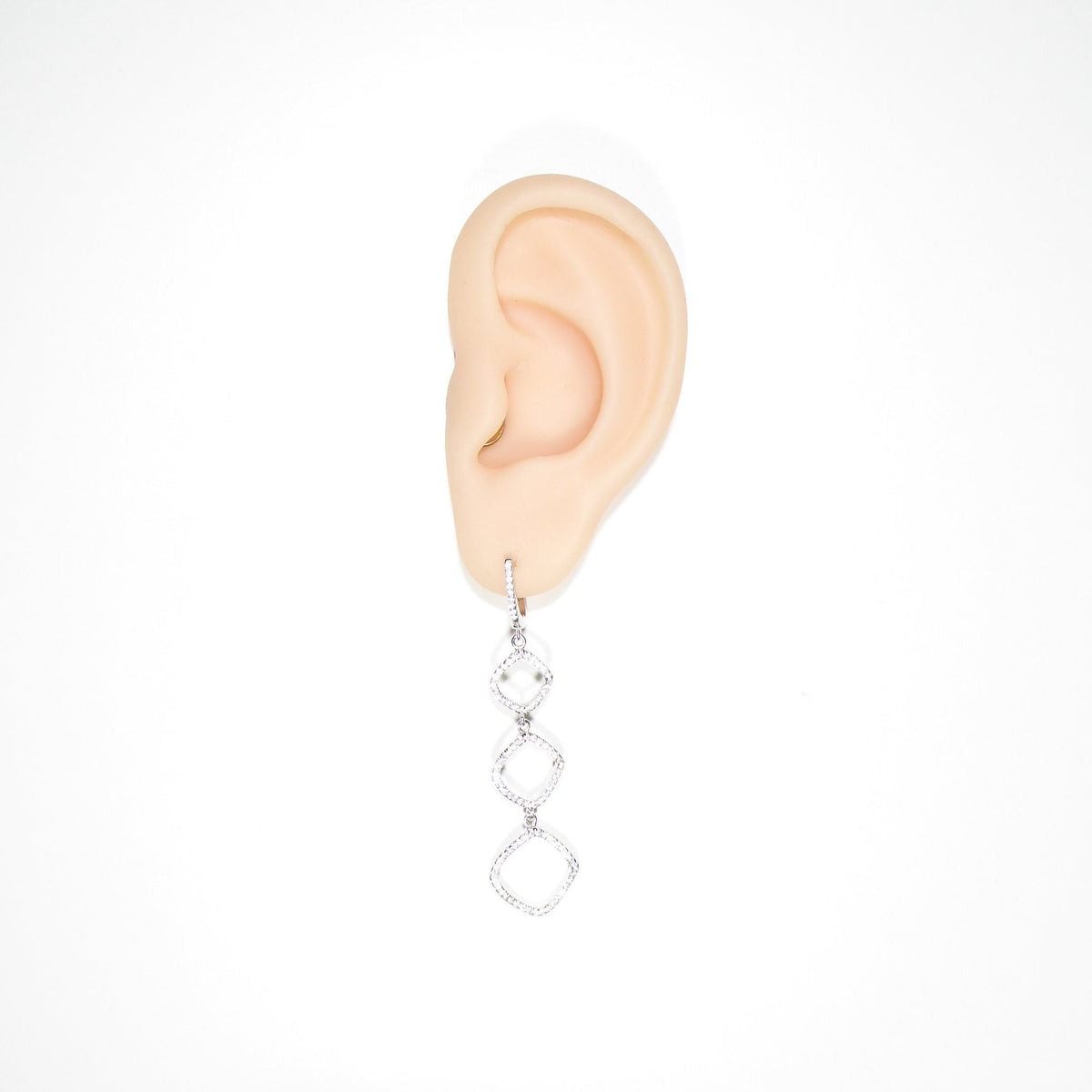 Square Triple Hanging Earrings