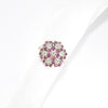 British Vintage Rare Ruby & Diamond Cluster Ring , 9ct Solid Yellow Gold ( UK Q - US 8 / 17mm )