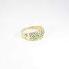 British Vintage Rare Emerald & Diamond Dress Ring , 14ct Solid Yellow Gold ( UK X - US 11.1/4 / 26mm )