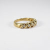 British Vintage Diamond Half Eternity Ring , 9ct Solid Yellow Gold ( UK L - US 5.3/4 - 11mm )