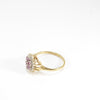 British Vintage Ruby & Diamond Cluster Ring , 9ct Solid Yellow Gold ( UK L - US 5.3/4 - 11mm )