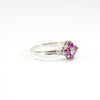 British Vintage Ruby & Diamond Ring , 9ct Solid White Gold ( UK N  - US 6.3/4 - 14mm )