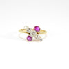 Vintage Ruby & Diamonds Ring , 18k (UK M  - US 6)