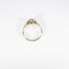 British Vintage Smoky Quartz & Diamond Ring , 9ct Solid Yellow Gold ( UK M  - US 6 / 12mm )