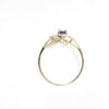 British Vintage Tanzanite & Diamond Ring , 9ct Solid Yellow Gold ( UK O - US 7 / 15mm )