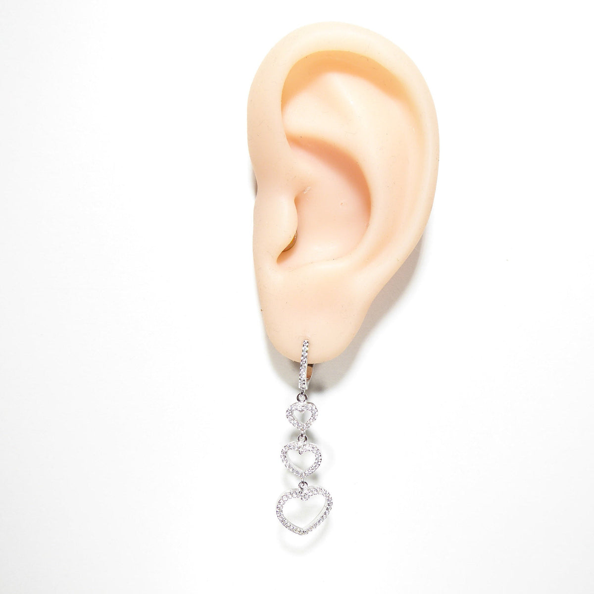 Heart Triple Hanging Earrings