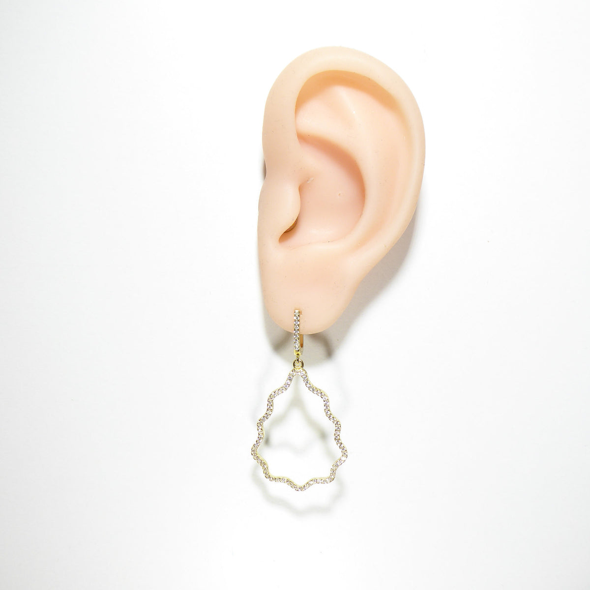 Pine Hanging Cz Earrings