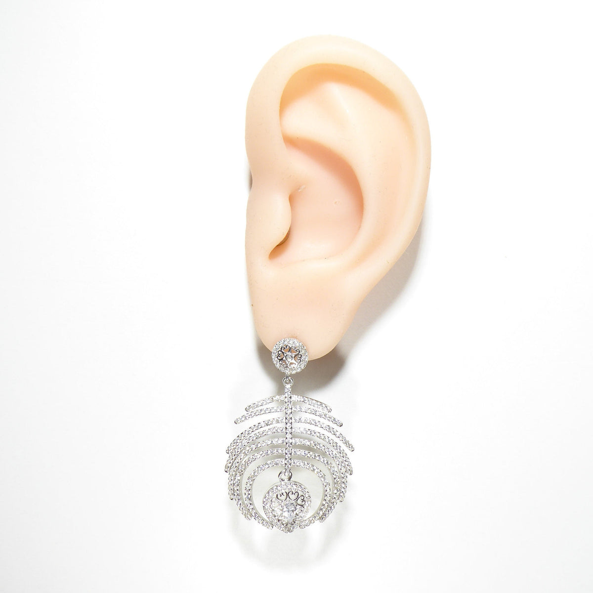 Palm Hanging Cz Earrings