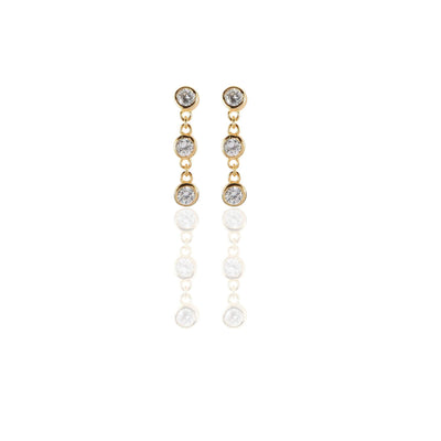 Three Stones Dangle Earrings