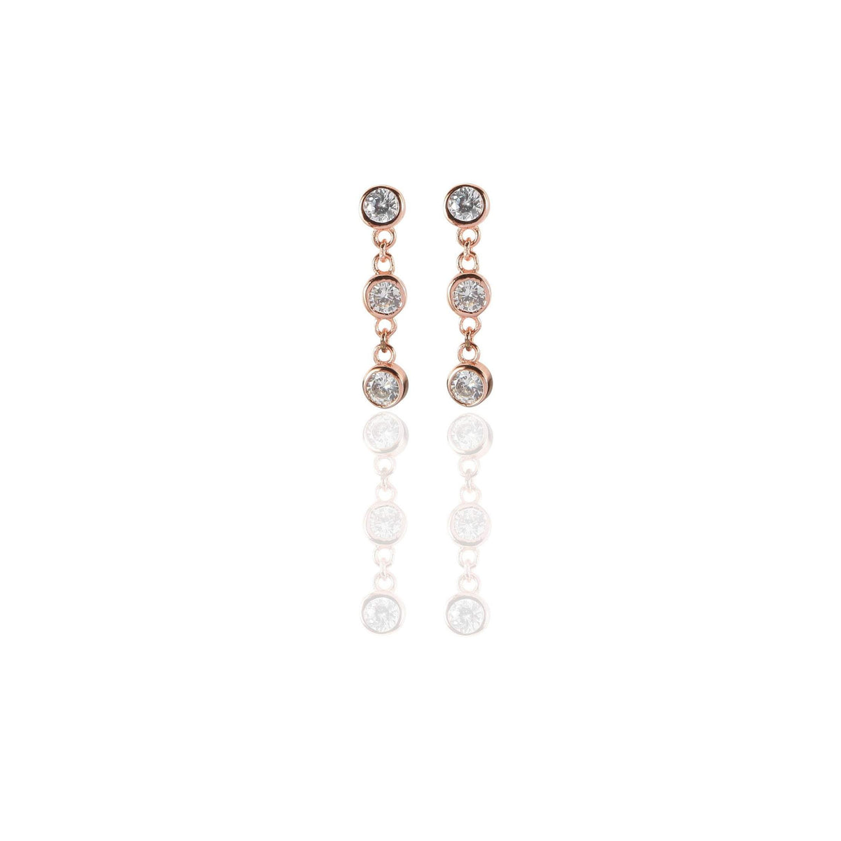 Three Stones Dangle Earrings