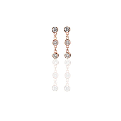 Three Stones Dangle Earrings