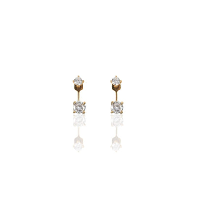 3pcs Double Stone Earrings