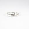British Vintage 0.10ct Diamond Three Stones Engagement Ring , 9ct White Gold  ( UK O - US 7 / 15mm )