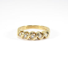 British Vintage Diamond Half Eternity Ring , 9ct Solid Yellow Gold ( UK L - US 5.3/4 - 11mm )