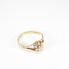 British Vintage Diamond Flower Ring , 9ct Solid Yellow Gold ( UK M - US 6.1/4 / 12.5mm )