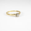 British Vintage .15ct Diamond Solitaire Ring , 9ct Solid Yellow Gold ( UK R  - US 8.5 / 18mm )