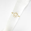 British Vintage Fresh Water Pearls Flower Ring , 9ct Solid Yellow Gold ( UK N  - US 6.3/4 - 14mm )