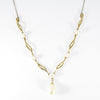 British Vintage Solid Fresh Water Pearls & Natural Diamond Necklace ,9K Solid Yellow Gold