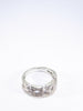 Unique British Vintage Diamond Greek Eye Ring, 9k White Gold ( UK Q , US 8 )