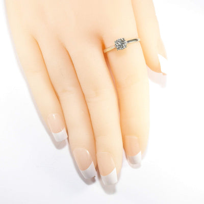 British Vintage .25ct Diamond Solitaire Ring, 9ct Solid White Gold ( UK P  - US 7.5 )